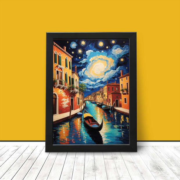 Italy Venice Canals Post-impressionist inspired Travel Wall Art Poster Print