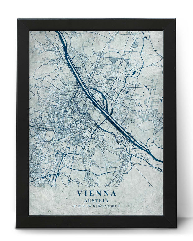 VIENNA CITY MAP WALL ART VINTAGE WALL GALLERY ART POSTER MAP COLLECTION