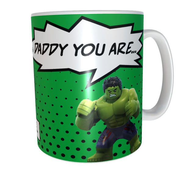 Hulk dad as strong as Marvel DC Lego superhero fathers day xmas gift 11oz mug