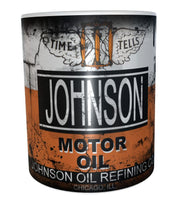 Johnson motor oil mug 11oz ceramic mug gift distressed retro oil for mechanic