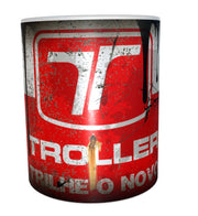 Troller designer car oil mug 11oz ceramic mug gift for men distressed retro xmas