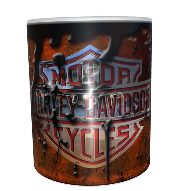 Harley Davidson motor oil mug 11oz ceramic mug gift mechanic distressed retro