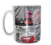 London pop art xmas retro design mug 11oz ceramic mug gift for him or her