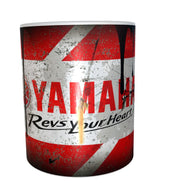 Yamaha bike design oil mug 11oz ceramic mug gift for men distressed retro xmas