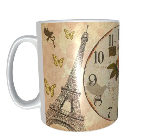 Vintage Paris Eiffel Tower retro design mug 11oz ceramic mug gift for her xmas