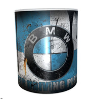 BMW OIL MUG gift for mechanic distressed retro oil