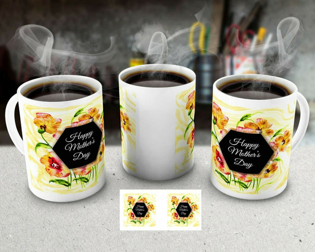 Mothers day mug flower design choose your own design