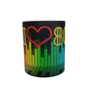 I love 80's music mug 11oz ceramic mug gift idea for fans of 80's retro 1980's